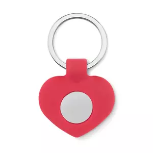 Cuore szív alakú szilikon kulcstartó fém bevásárlókocsi érmével