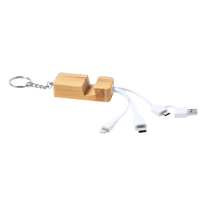 Drusek bambusz USB töltőkábel és telefontartó