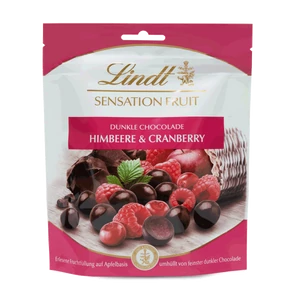 Lindt sensation fruit málna és vörösáfonya darabok étcsokoládéval bevonva