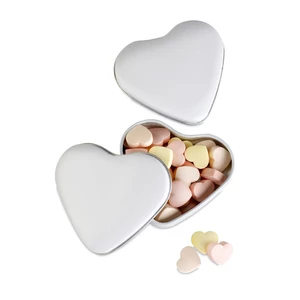 Lovemint cukorka szív alakú tartóban