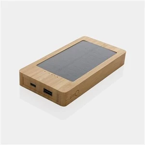 Sunwick 10 000 mAh bambusz napelemes powerbank