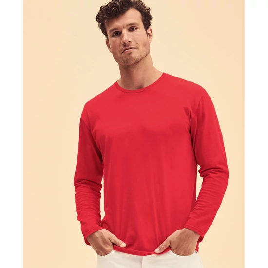 Fruit of the Loom Iconic 150 Classic uniszex hosszú ujjú kereknyakú póló