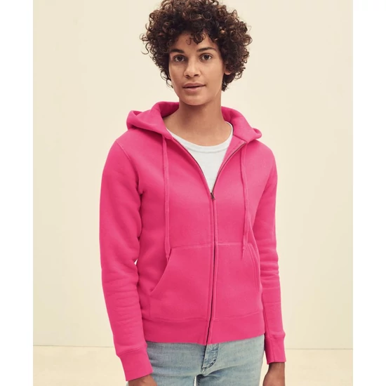 Fruit of the Loom Premium női kapucnis cipzáras pulóver