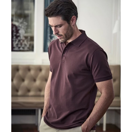 Tee Jays Heavy Luxury Stretch férfi organikus galléros póló