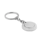 Flat Ring fém kulcstartó bevásárlókocsi érmével